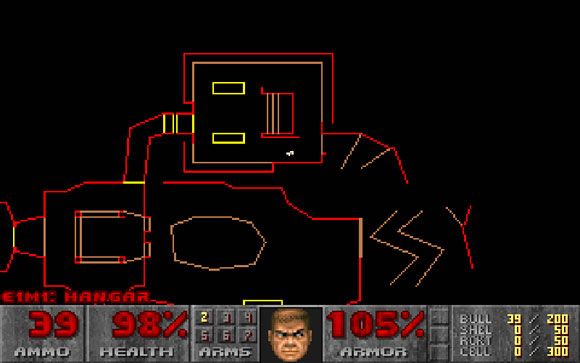 Carte de Doom 2, en pleine exploration