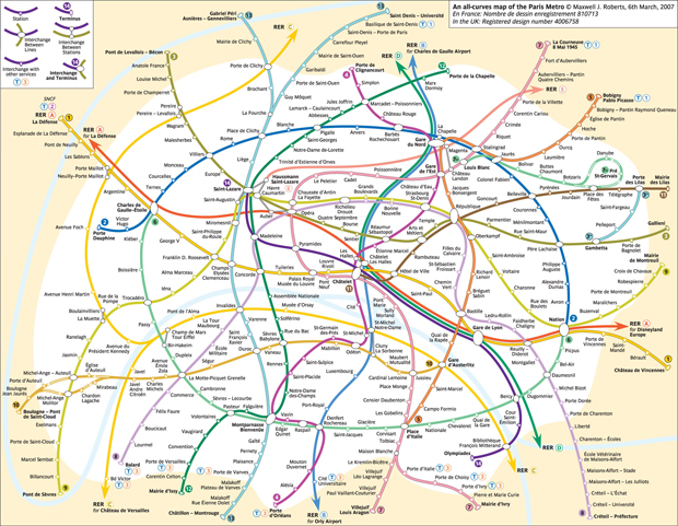Paris curvy map, par Marc Byrnes @markbyrnes525